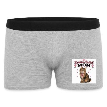 Maman Queue Courte de Kurilian Maman Chat - Boxer Homme - gris chiné - Devant