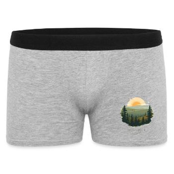 Hunsrück National Park | Vintage Landscape - Männer Boxer Shorts - Grau meliert - Vorne