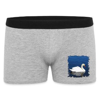 White swan on blue water - Men's Boxer Shorts - heather grey - Front