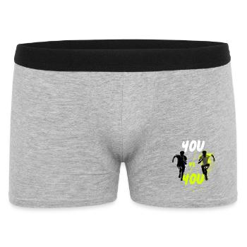 YOU vs YOU – Evolution Motiv - Männer Boxer Shorts - Grau meliert - Vorne