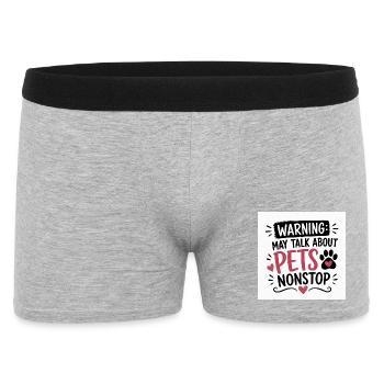 Warning: Pet Talk Incessantly - Men's Boxer Shorts - heather grey - Front