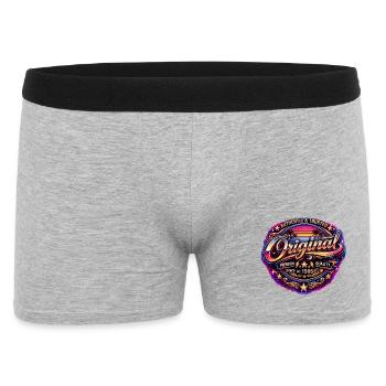 Retro 1980s Neon Synthwave Original 1986 Badge - Men's Boxer Shorts - heather grey - Front