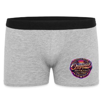 Retro 1980s Neon Synthwave Original 1989 Badge - Men's Boxer Shorts - heather grey - Front