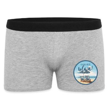 Ich mache heute blau – Strand Humor - Männer Boxer Shorts - Grau meliert - Vorne