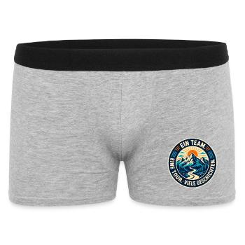 Ein Team – Eine Tour – Viele Geschichten - Männer Boxer Shorts - Grau meliert - Vorne