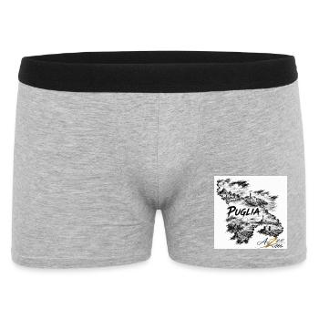 Azzo Puglia Skizzenkarte  - Männer Boxer Shorts - Grau meliert - Vorne