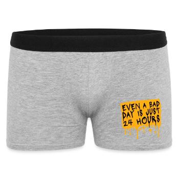 Even A Bad Day Is Just 24 Hours Motivierend Spruch - Männer Boxer Shorts - Grau meliert - Vorne