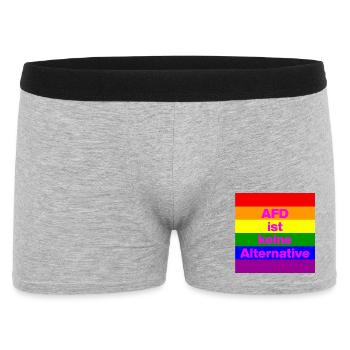 AFD IST KEINE ALTERNATIVE, NO NZS, NO AFD, PINK - Männer Boxer Shorts - Grau meliert - Vorne