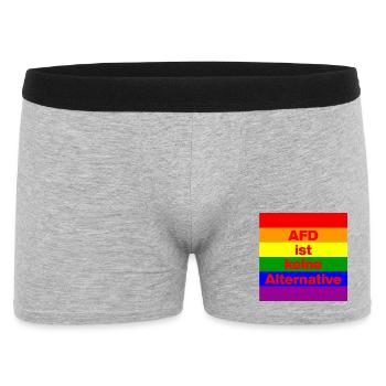 AFD IST KEINE ALTERNATIVE, NO NZS, NO AFD, ROT - Männer Boxer Shorts - Grau meliert - Vorne