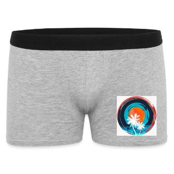Palm Sonnenuntergangskreis - Männer Boxer Shorts - Grau meliert - Vorne