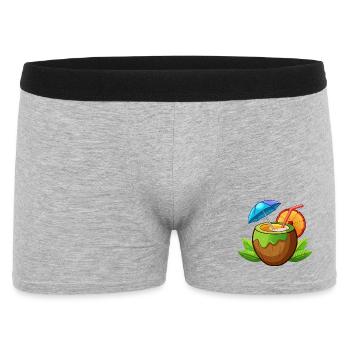 Tropisches Kokosnussgetränk - Männer Boxer Shorts - Grau meliert - Vorne