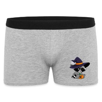Snuggles der Waschbär im Halloweenkostüm. - Männer Boxer Shorts - Grau meliert - Vorne