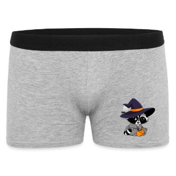 Câline le raton laveur avec des bonbons d’Halloween - Boxer Homme - gris chiné - Devant