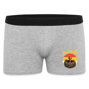 Mama Hungry Baby Bird - Männer Boxer Shorts - Grau meliert - Vorne