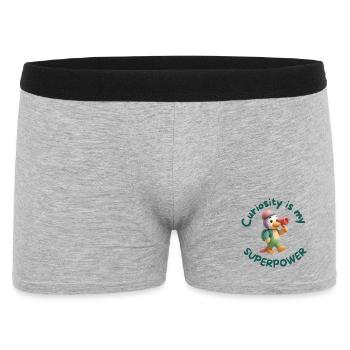 Neugier ist meine Superkraft - Männer Boxer Shorts - Grau meliert - Vorne