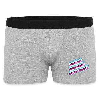 Das lustige Sonntagmorgen-Albtraum-Wochenende ist vorbei - Männer Boxer Shorts - Grau meliert - Vorne