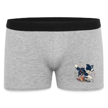 Hound in Colorful Meadow - Men's Boxer Shorts - heather grey - Front