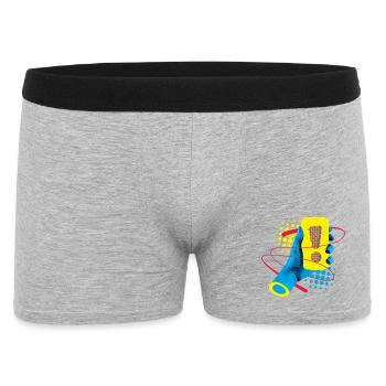 Neon Exklamation Gadget - Männer Boxer Shorts - Grau meliert - Vorne