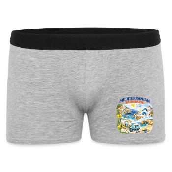 Mittelmeer-Sommerroller Côte Bleue - Männer Boxer Shorts - Grau meliert - Vorne