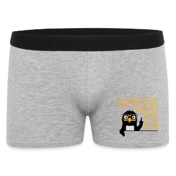Social Media Seriously Harms Mental Health Pinguin - Männer Boxer Shorts - Grau meliert - Vorne