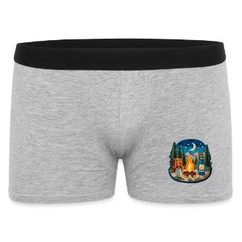 Nachtlager Waldfeuer Patch - Männer Boxer Shorts - Grau meliert - Vorne