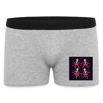 Skeletttänze mit roten Röcken - Männer Boxer Shorts - Grau meliert - Vorne