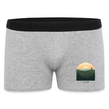 Taunus Germany | Vintage Forest Poster - Männer Boxer Shorts - Grau meliert - Vorne