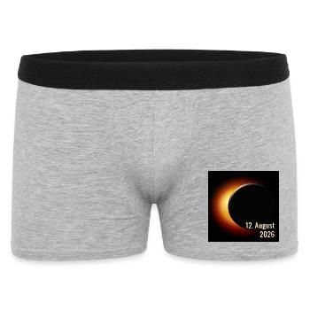 Spanien Sonnenfinsternis 2026 - Männer Boxer Shorts - Grau meliert - Vorne