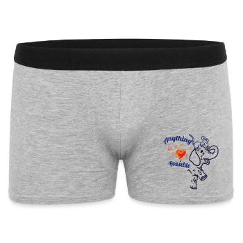 Alles ist möglich – Elefant und Maus - Männer Boxer Shorts - Grau meliert - Vorne