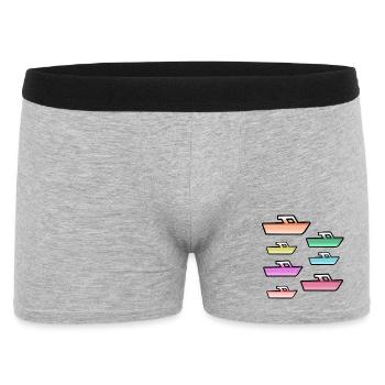 Motorboote - Männer Boxer Shorts - Grau meliert - Vorne