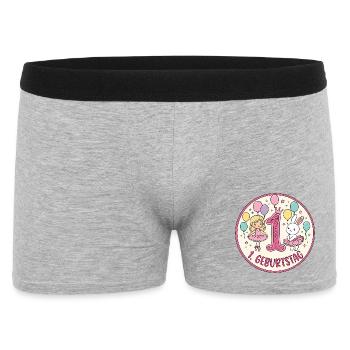 1. Geburtstag Ballerina  - Männer Boxer Shorts - Grau meliert - Vorne