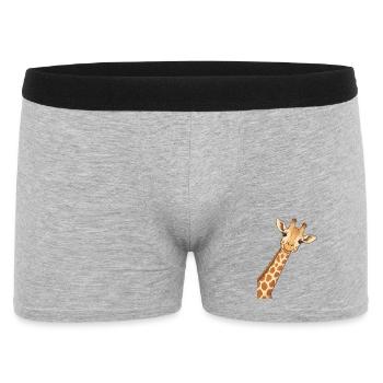 Giraffenhemd, Tierliebhaber-T-Shirt - Männer Boxer Shorts - Grau meliert - Vorne