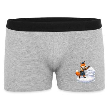 Fuchs Wolkenbildhauer formt weiches Wolkensofa - Männer Boxer Shorts - Grau meliert - Vorne