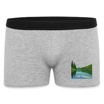 Reflets de forêt sur lac paisible - Boxer Homme - gris chiné - Devant