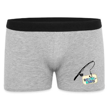 Schulstart Schulkind Angeln - Männer Boxer Shorts - Grau meliert - Vorne