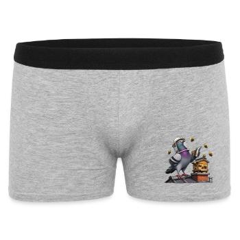 Taube als Imker beim Bienenstock auf dem Dach - Männer Boxer Shorts - Grau meliert - Vorne