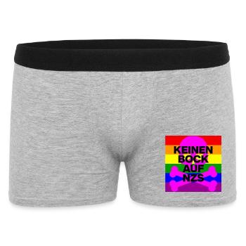 KEINEN BOCK AUF NZS, NO NZS, NO AFD, SKULL PINK - Männer Boxer Shorts - Grau meliert - Vorne