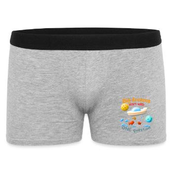 Big dreams start with ONE question - Männer Boxer Shorts - Grau meliert - Vorne