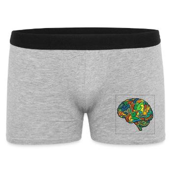 Kaleidoskop Gehirn Muster - Männer Boxer Shorts - Grau meliert - Vorne