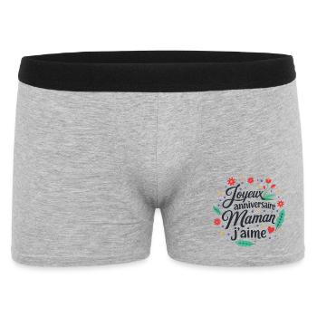 Joyeux anniversaire maman j'aime - Boxer Homme - gris chiné - Devant