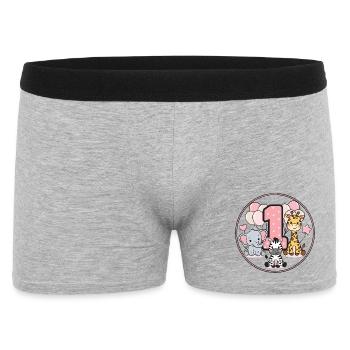 First Birthday Animal Friends Circle - Men's Boxer Shorts - heather grey - Front