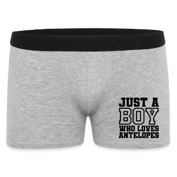 Just A Boy Who Loves Antelopes - Männer Boxer Shorts - Grau meliert - Vorne