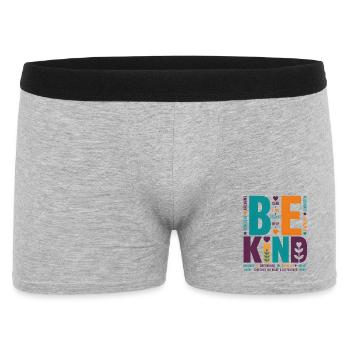 Be Kind – Buntes Typografie Statement Word Stack - Männer Boxer Shorts - Grau meliert - Vorne