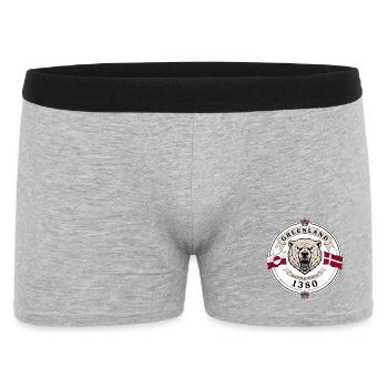 Bärenwappen von Dänemark, Grönland - Männer Boxer Shorts - Grau meliert - Vorne