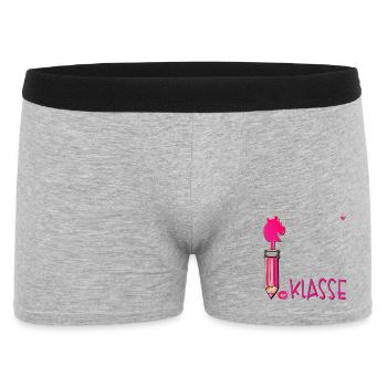 Einschulung Schulkind Hobby Horsing - Männer Boxer Shorts - Grau meliert - Vorne