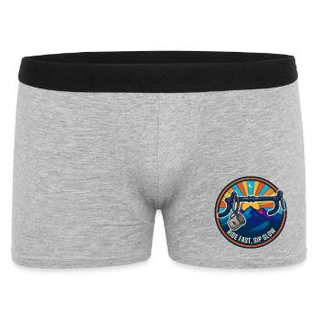 Ride Fast Sip Slow Retro Bike Badge - Men's Boxer Shorts - heather grey - Front