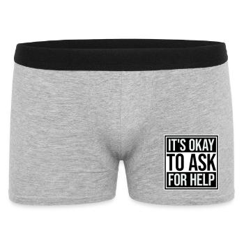It's Okay To Ask For Help Help Questions Saying Logo - Men's Boxer Shorts - heather grey - Front