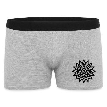 Aztekische Sonne - Männer Boxer Shorts - Grau meliert - Vorne