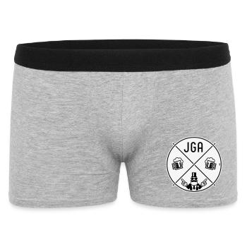 Signe de main du marié pour la fête de garçon Cercle de bière Symbole NEG 2C - Boxer Homme - gris chiné - Devant