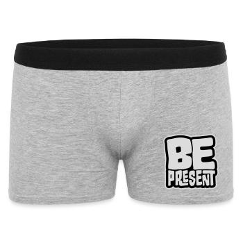 Be present at the moment here and now Quote Text - Men's Boxer Shorts - heather grey - Front